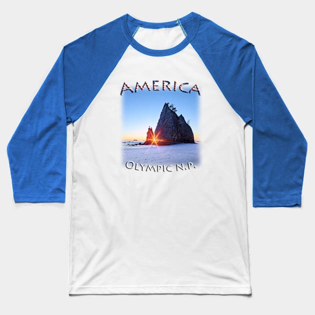 America - Washington - Olympic National Park Baseball T-Shirt by TouristMerch